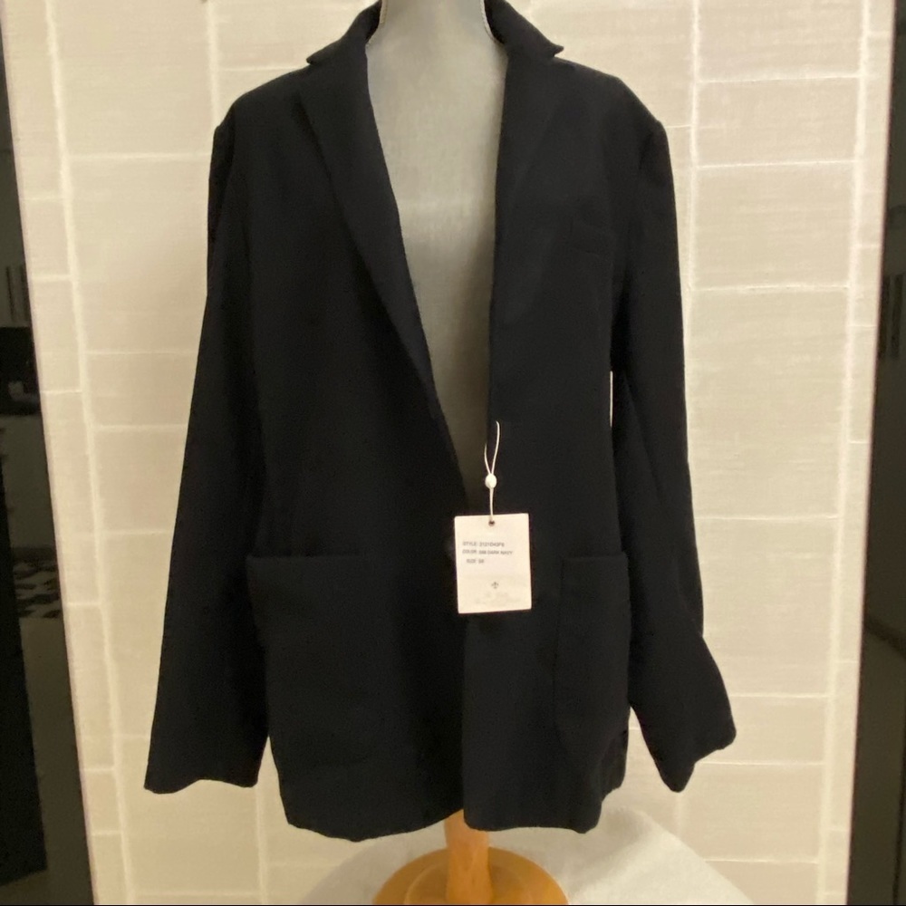 Toscano Firenze Made In Italy Mens  Black Wool Sport Coat Size 58 New with Tags